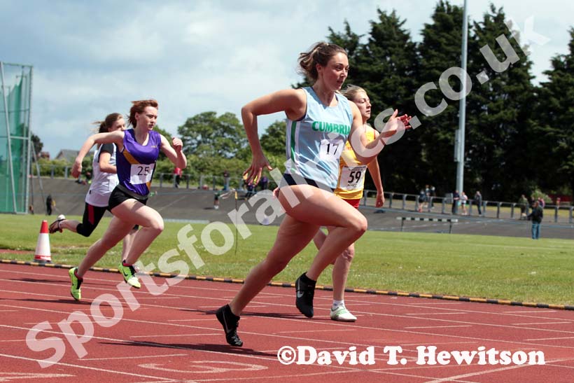 100 metres at the Annual Inter-Counties Schools, Cleveland v Cumbria v Durham v Northumberland at Claireville Stadium, Middlesbrough
